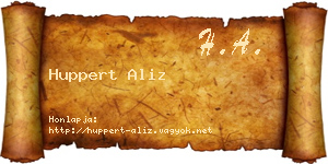 Huppert Aliz névjegykártya